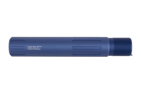 Strike Industries pistol buffer tube for the AR-15 features lightening cuts and a tough anodized blue finish